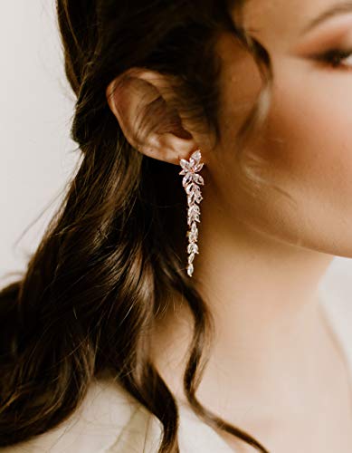 SweetV Marquise Cubic Zirconia Bridal Earrings for Women Prom Pageant
