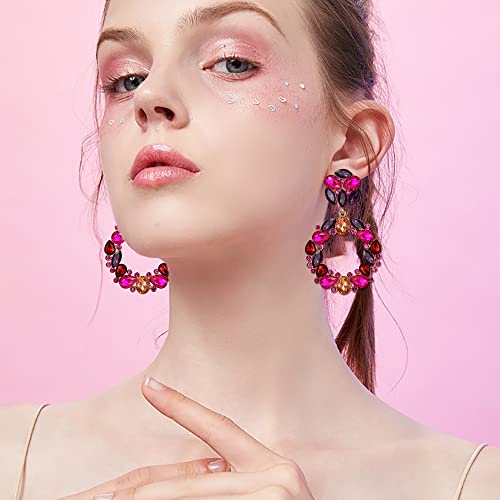 Elegant Sparkling Crystal Dangle Earrings for Women's Weddings and Parties
