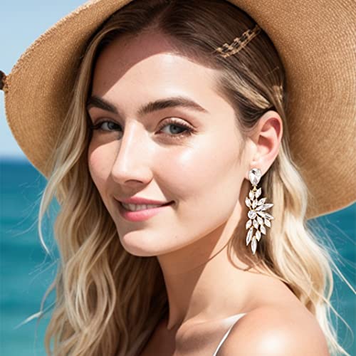 Stunning Women's Crystal Teardrop Bridal Earrings